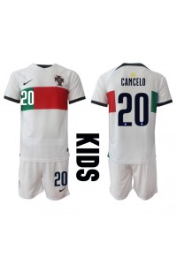 Portugal Joao Cancelo #20 Babyklær Borte Fotballdrakt til barn VM 2022 Korte ermer (+ Korte bukser)